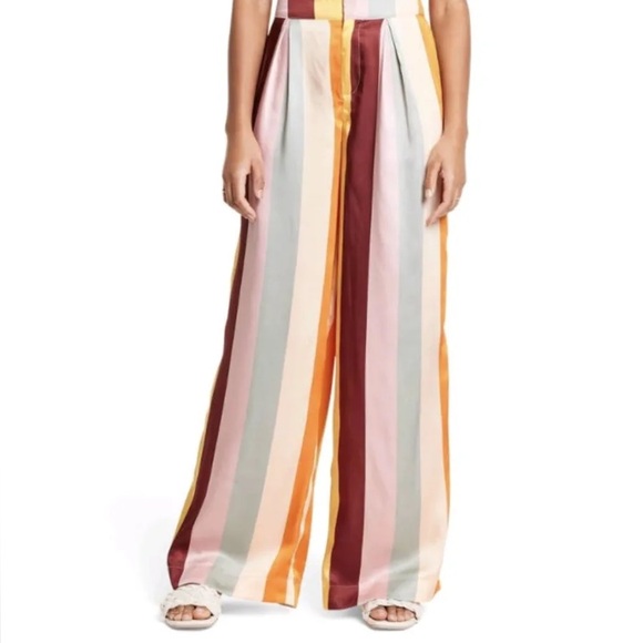 Fe Noel x Target Mixed Vertical Stripe Button Down Shirt and Wide Leg Pants Set - Picture 3 of 6